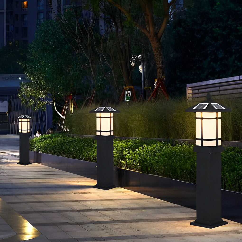 Waterproof LED Intelligent Black Contemporary Solar Lawn Lamp Exterior Lights, Outdoor Wall Light, detail 8