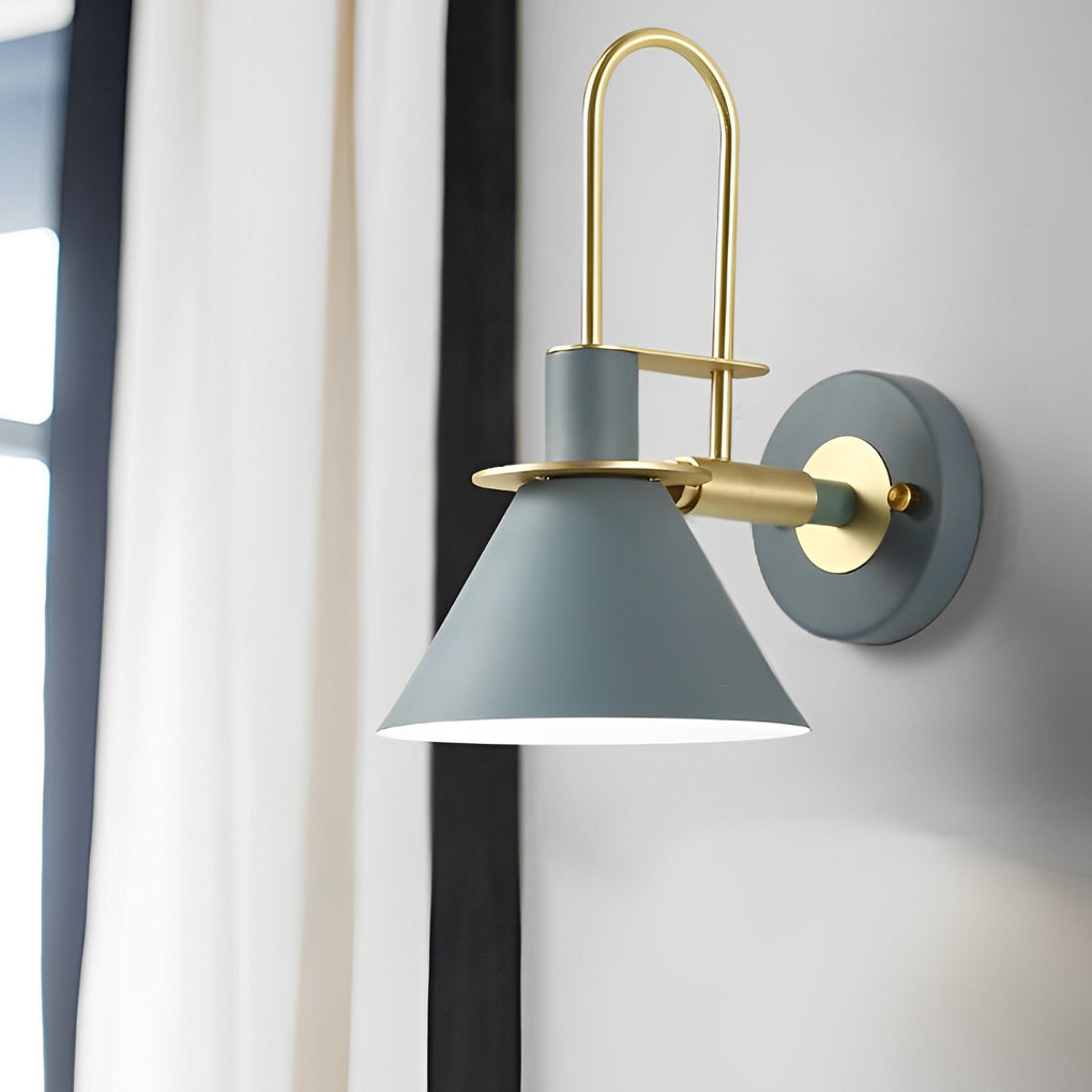 Clean-Lined Horn Shape Iron Creative Contemporary Wall Light, Bedroom Wall Sconce, detail 4