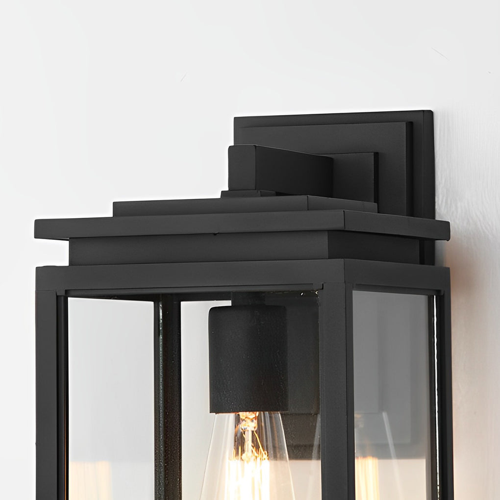 Waterproof Box Glass Black Industrial Exterior Wall Light Exterior Lights, Outdoor Wall Light, detail 6