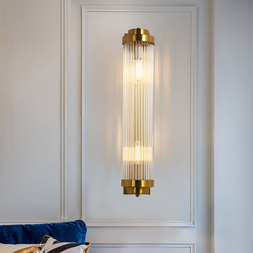 Adjustable Warm White Light LED Crystal Golden Nordic Wall Light, Bedroom Wall Sconce, Hardware, 16"