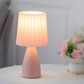 12 inch Pleated-Shade Glass Dimmable Table Light, Bedside Table Lamp, 12 In. H
