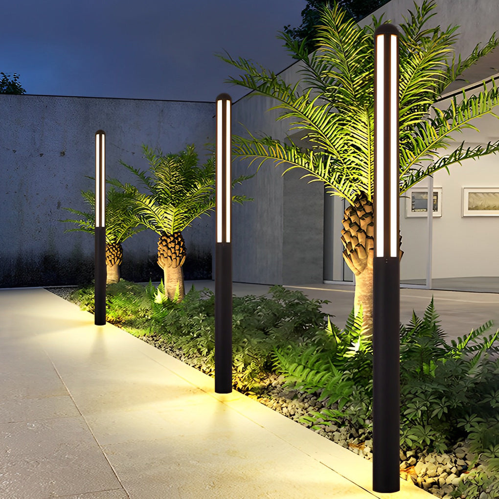 Clean-Lined Waterproof LED Black Contemporary Residential Exterior Pole Lights Yard Lighting, Outdoor Wall Light, detail 3