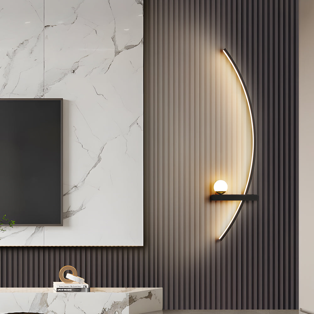 21'' Curved Strip 3 Step Dimming LED Wall Light, Hardwired Wall Sconce, detail 3