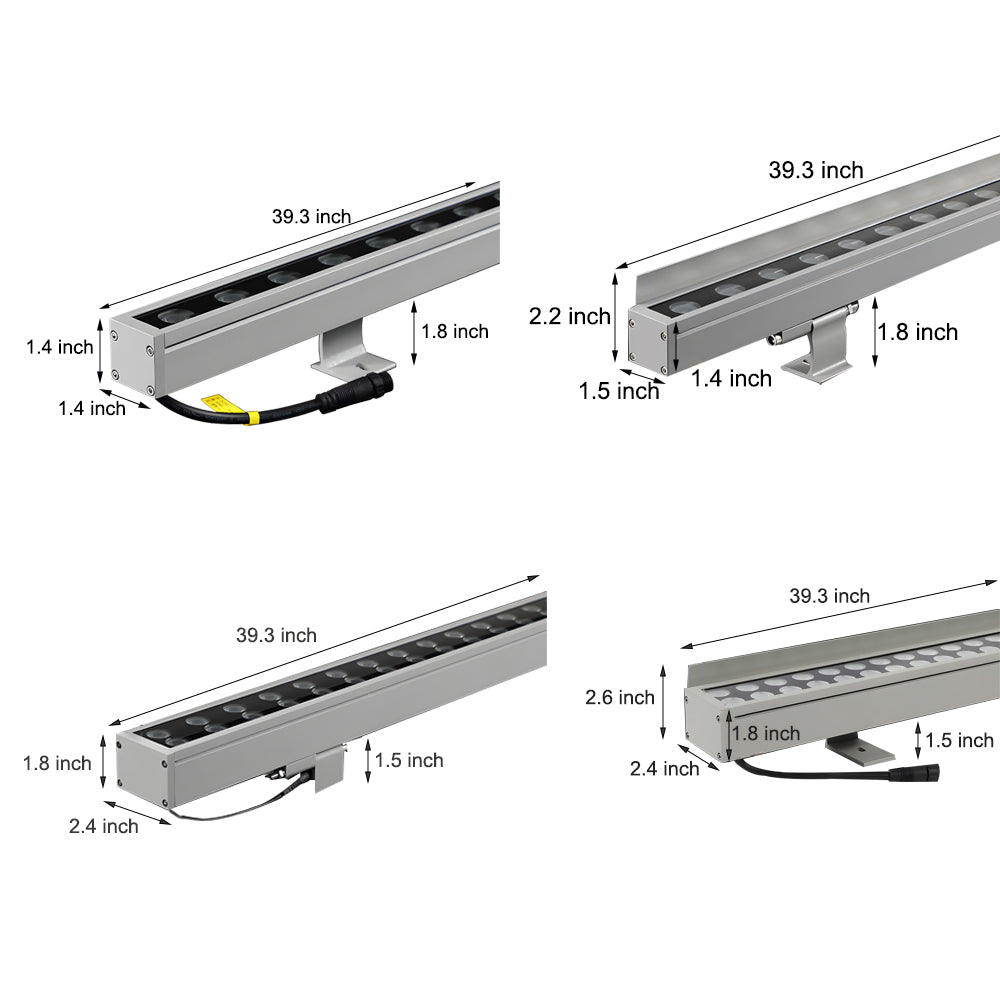 Glass 39.3-Inch Long 24V Linear LED Wall Washer, Hardwired Wall Sconce, detail 6