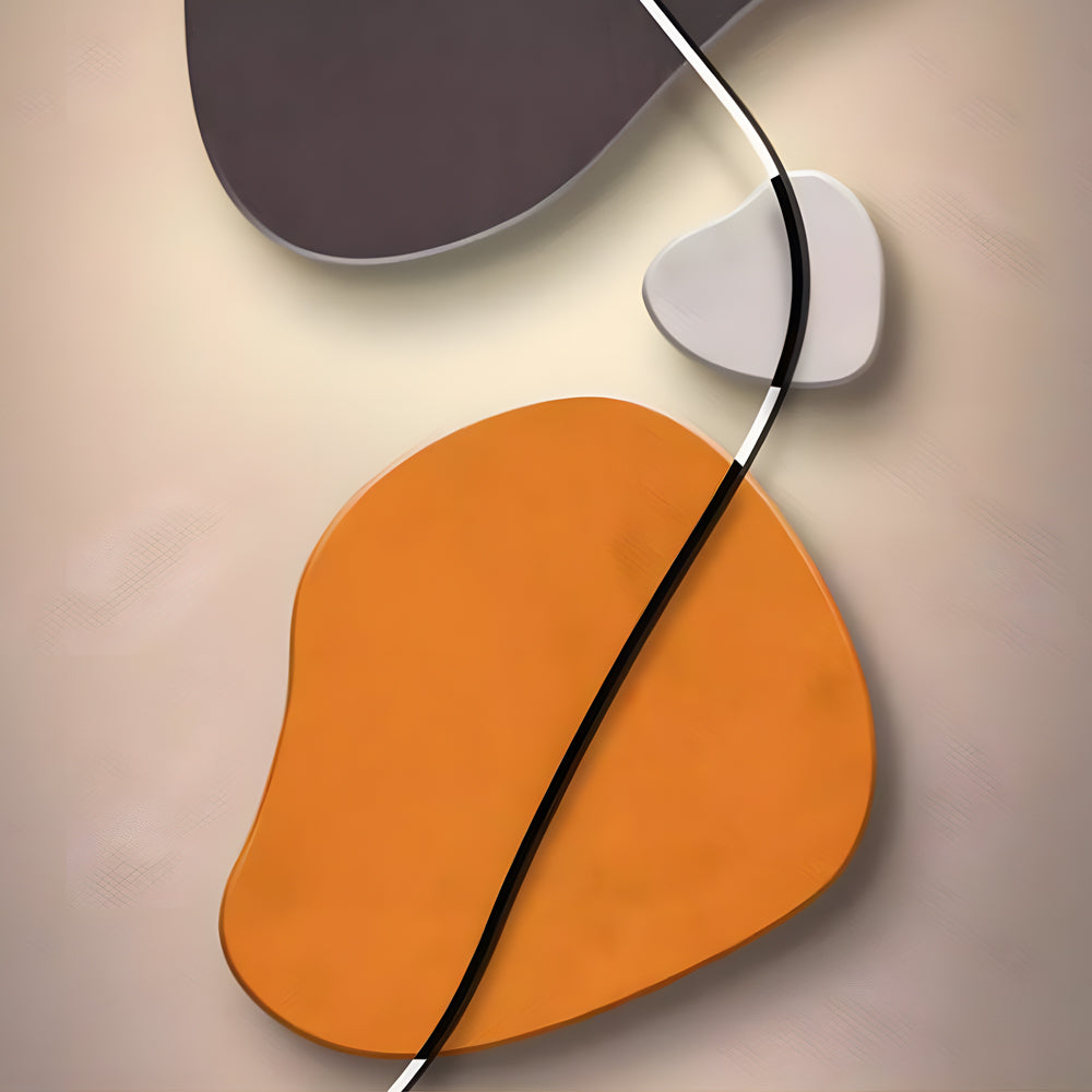 Glass Geometric Silent Wall Clock Canvas Painting Wall Art Decor, Plug-In Wall Sconce, detail 8
