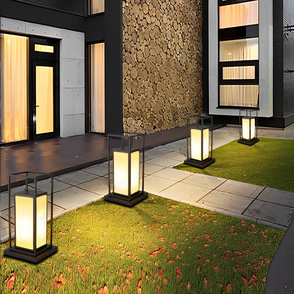 Exterior Waterproof LED Black Contemporary Solar Fence Post Lights Pillar Lamp, Outdoor Wall Light, detail 4