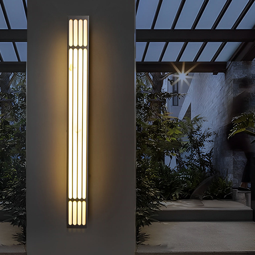 Long Strip Box Waterproof LED Black Contemporary Exterior Wall Light, Outdoor Wall Light, detail 2