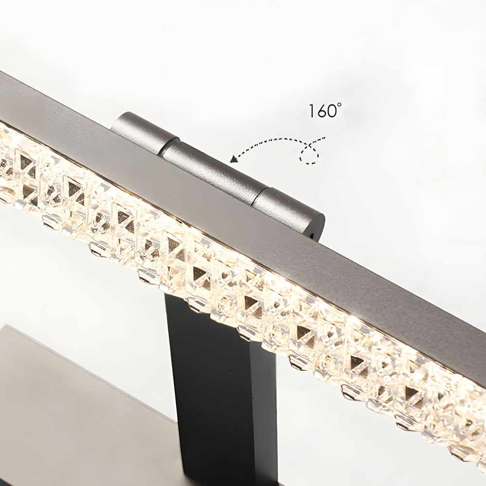 160° Adjustable LED Bathroom Vanity Fixture with Crystal-Inspired Acrylic Shade, Dimmable, Bathroom Vanity Light, detail 6
