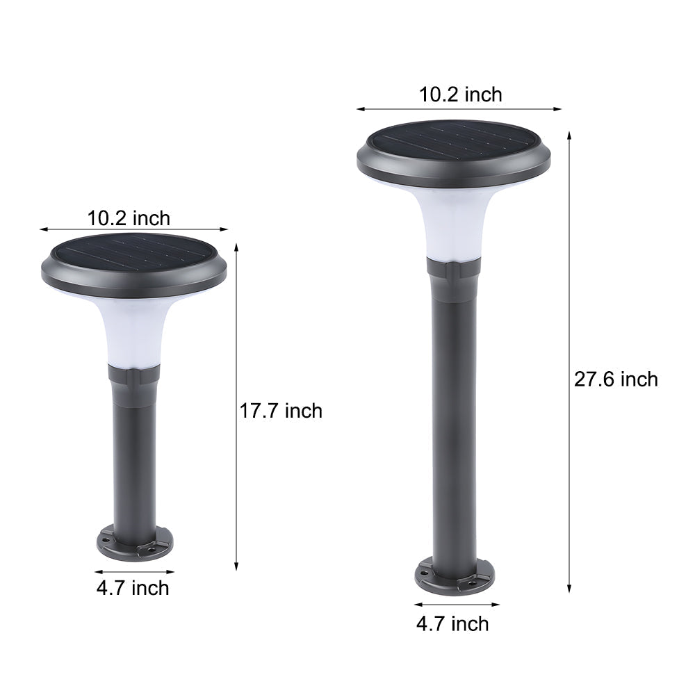 Modern Black Solar Lawn Bollard Light, Outdoor Wall Light, detail 7