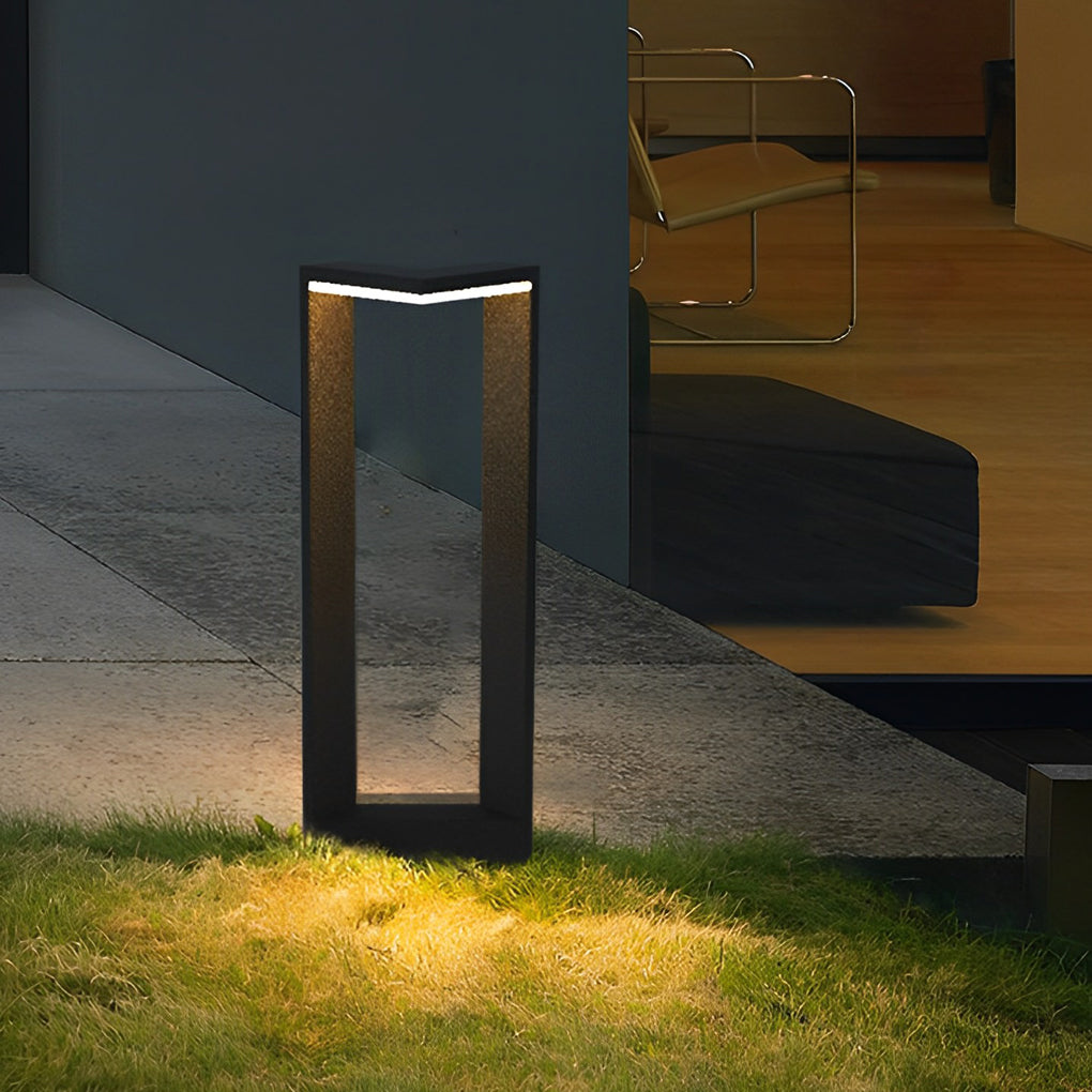 Geometric Design Waterproof LED Black Contemporary Exterior Pathway Lights, Outdoor Wall Light, detail 6
