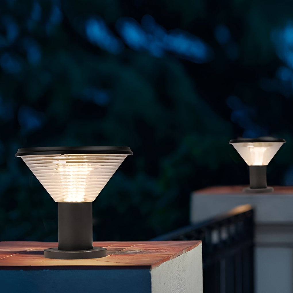 Rechargeable Circular Waterproof Intelligent Light Control Solar Fence Post Lights, Outdoor Wall Light, detail 7