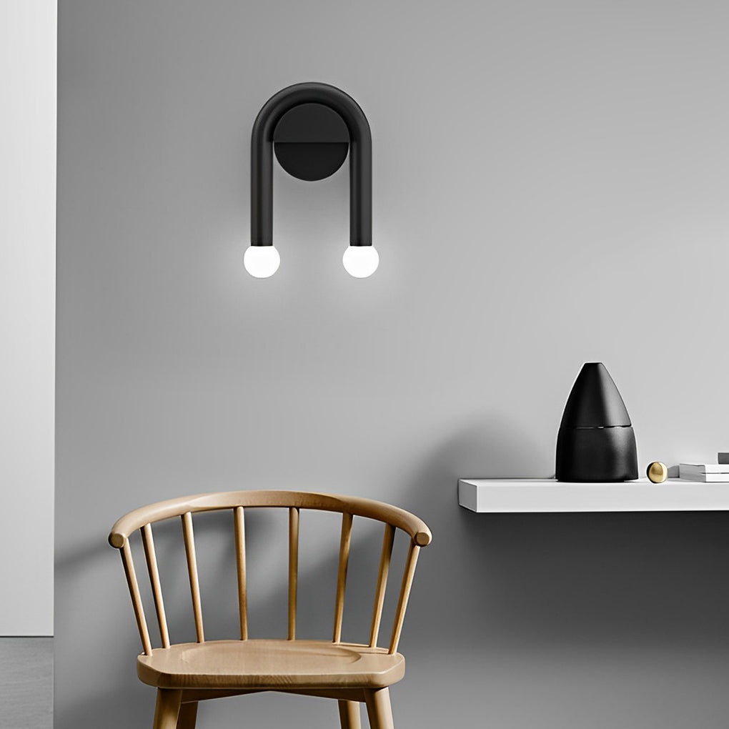 Creative 2 Lights Black Nordic Wall Light Decorative Wall Fixtures Lighting, Bedroom Wall Sconce, detail 5
