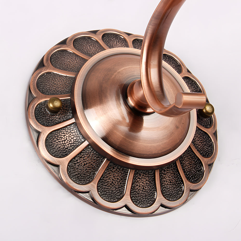 Retro Cylinder LED Bathroom Vanity Fixture with Flower Accents in Bronze Finish, Bathroom Vanity Light, detail 6