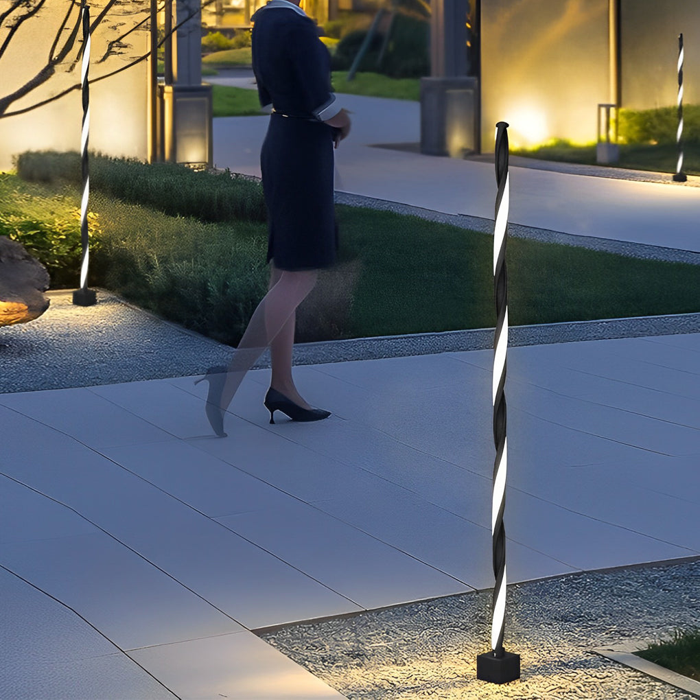 Unique Clean-Lined LED Waterproof Black Solar Powered Lawn Lights Path Lamp, Outdoor Wall Light, detail 4