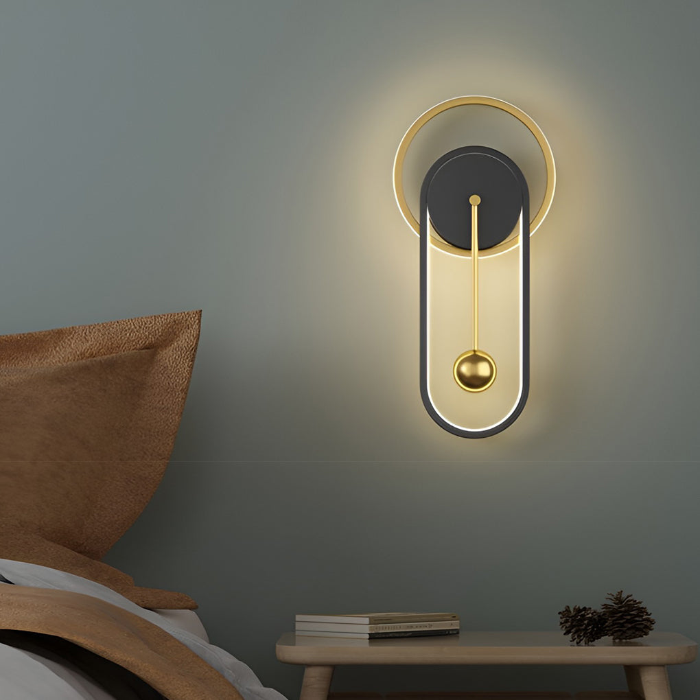 Creative Mute Clock Shaped LED Nordic Wall Light, Bedroom Wall Sconce, detail 5