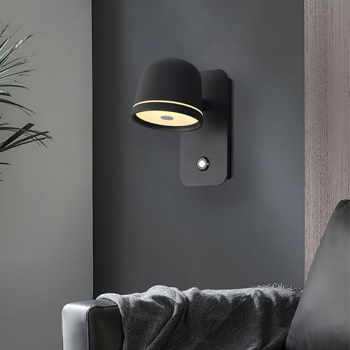 Adjustable Circular Stepless Dimming LED Nordic Wall Light, Bathroom Wall Sconce, Aluminum, Dia 3in