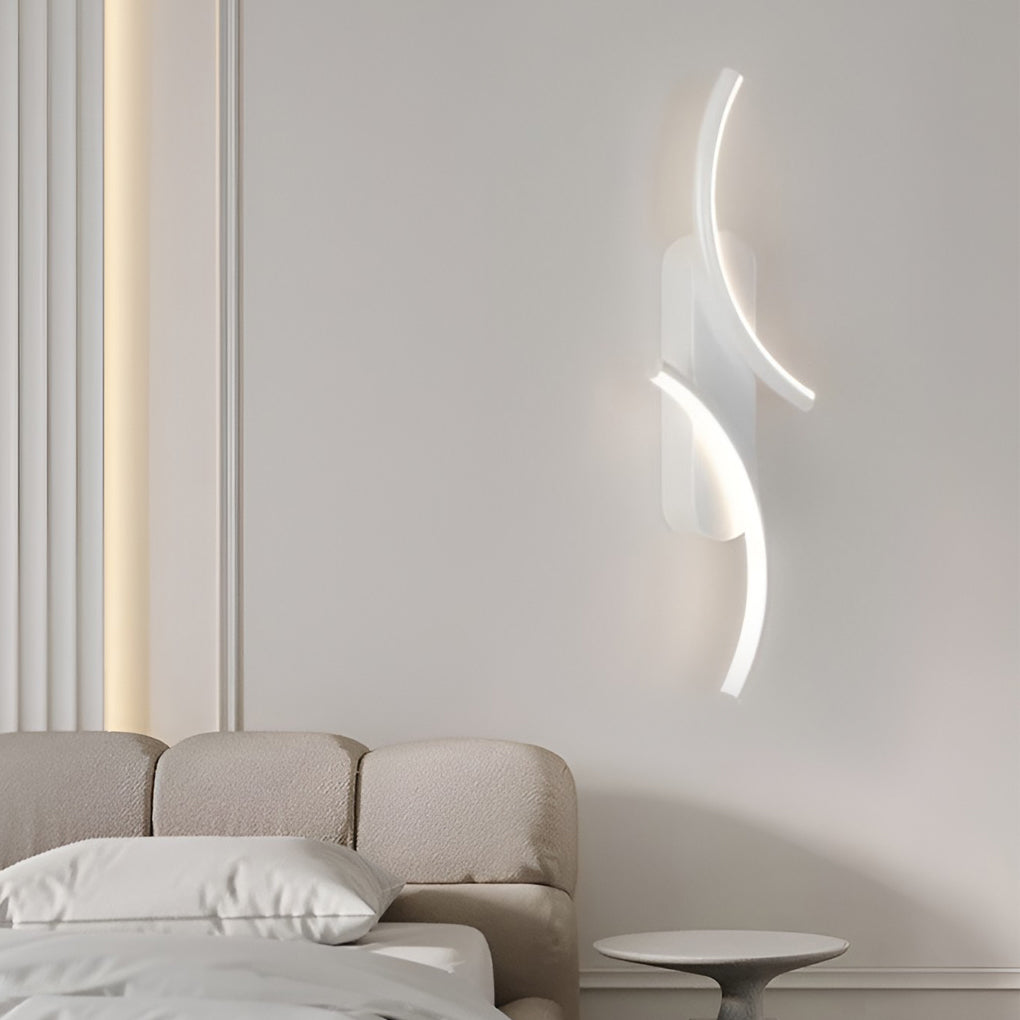 Creative S-shaped LED Three-color Light Contemporary Wall Light, Hardwired Wall Sconce, detail 2