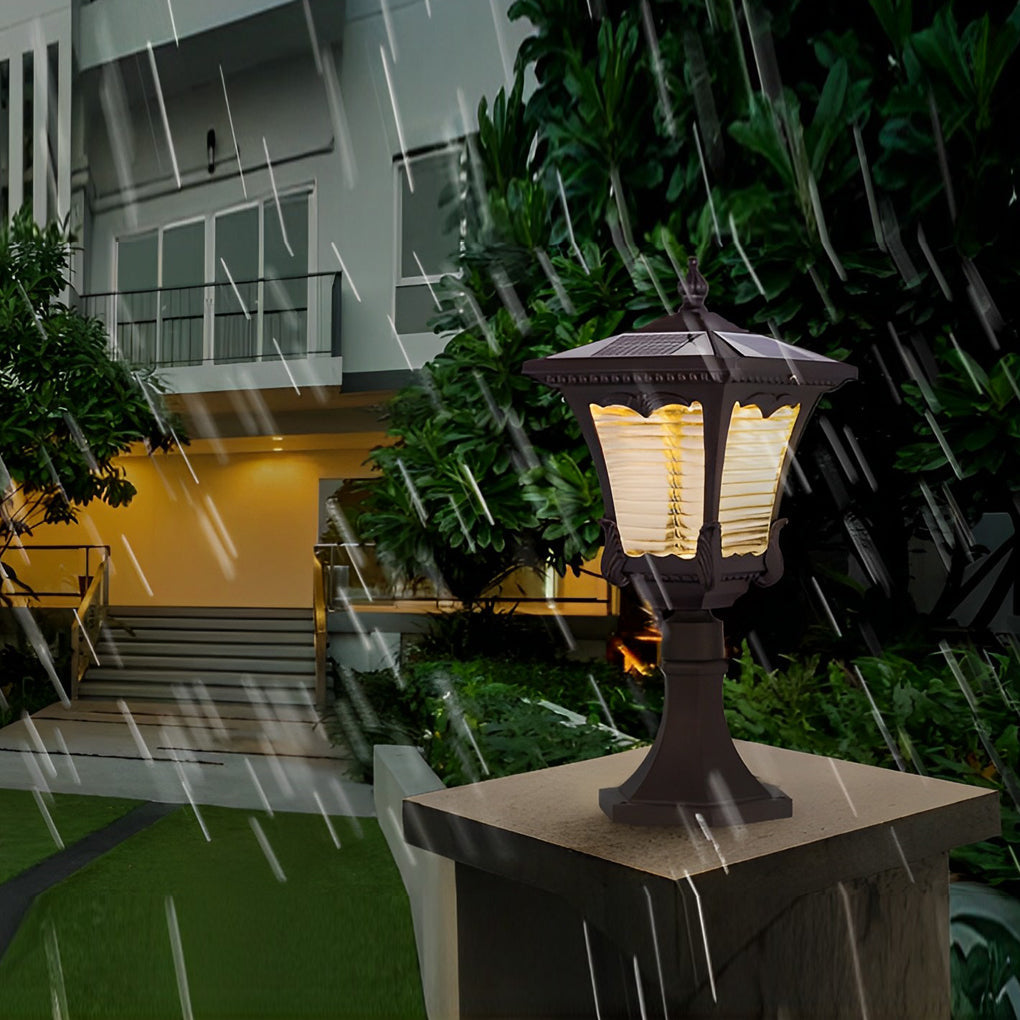 Glass Vintage Intelligent Light Control LED Waterproof Retro Solar Lawn Lamp, Outdoor Wall Light, detail 6