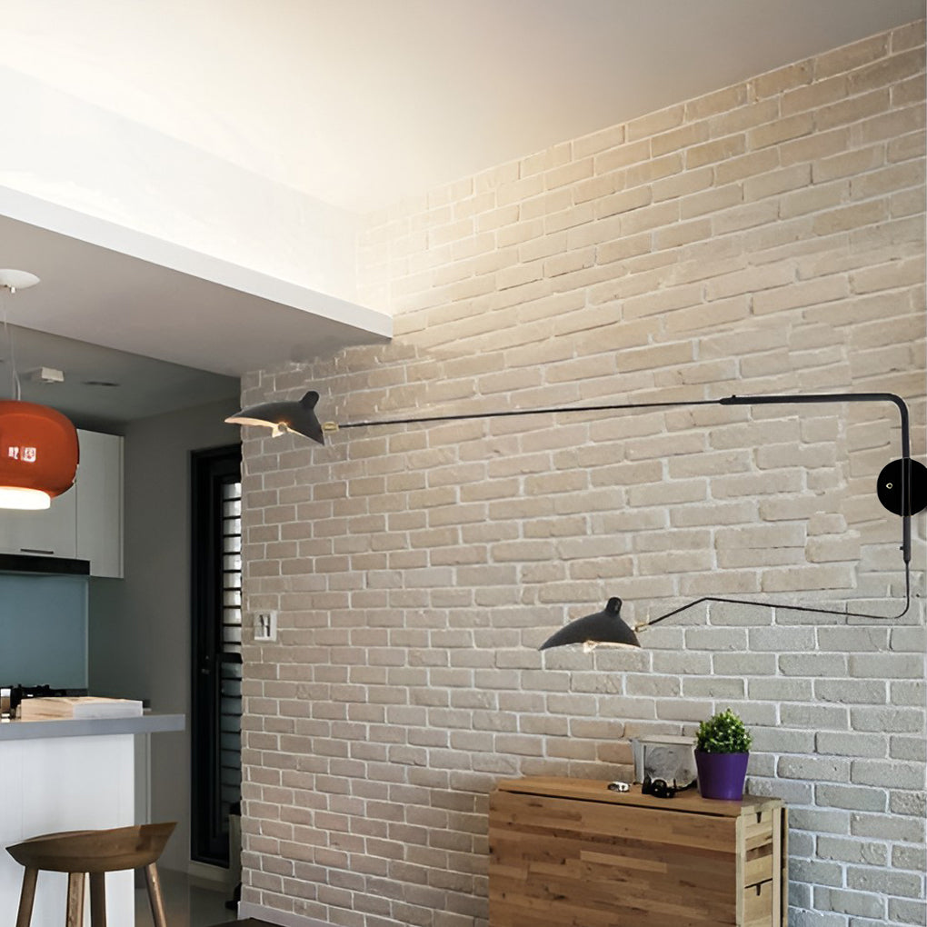 Creative Adjustable Iron Industrial Pivot Arm Wall Light, Bedroom Wall Sconce, detail 4