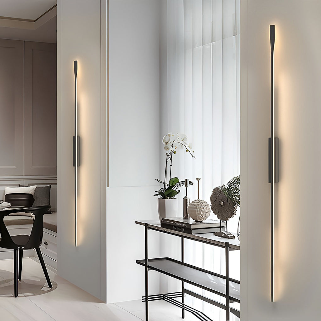 Creative Linear Strip LED Black Nordic Wall Light, Bedroom Wall Sconce, detail 5