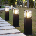 Retro LED Waterproof Black Contemporary Solar Path Lights Exterior Lawn Light, Outdoor Wall Light, Galvanized Iron, 12"