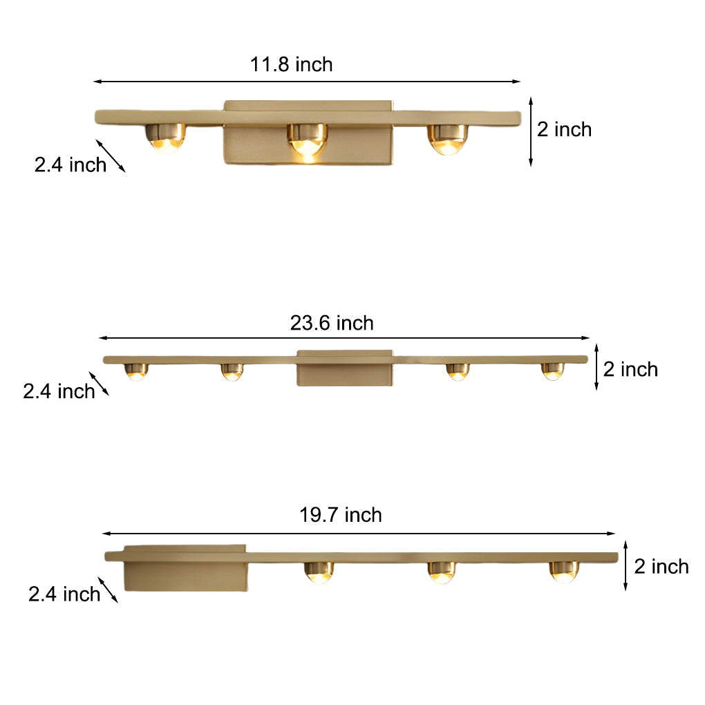 3/4 Lights Copper LED Wall Washer Projection Nordic Wall Light Wall Fixtures, Hardwired Wall Sconce, detail 5