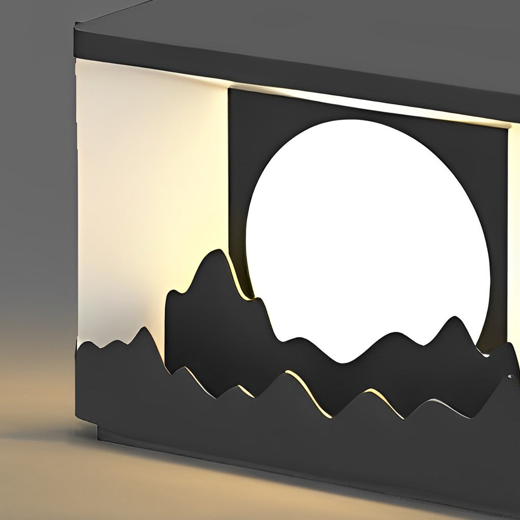 Mountain Scenery Design Waterproof LED Contemporary Solar Fence Post Lights, Outdoor Wall Light, detail 8