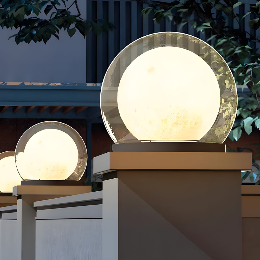 Solar Bubble Lunar Post Light Waterproof Globe Exterior Lantern Gate Light Exterior Lamp Landscape Light, Outdoor Wall Light, detail 3