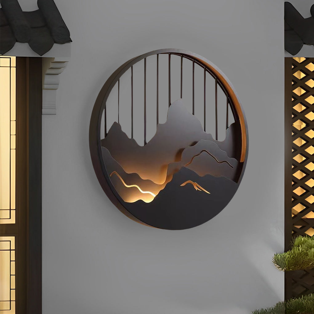 Circular Mountain Scenery LED Waterproof Exterior Wall Light Lighting, Outdoor Wall Light, detail 5