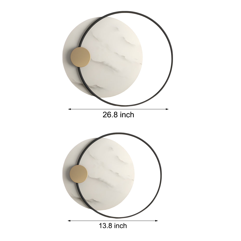Dia 13''/26'' Circular Marble Decorative LED Wall Fixtures for Home, Hardwired Wall Sconce, detail 7