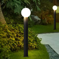 Circular Ball Waterproof LED Metal Black Contemporary Exterior Pathway Lights, Outdoor Wall Light, Stainless Steel, 10"