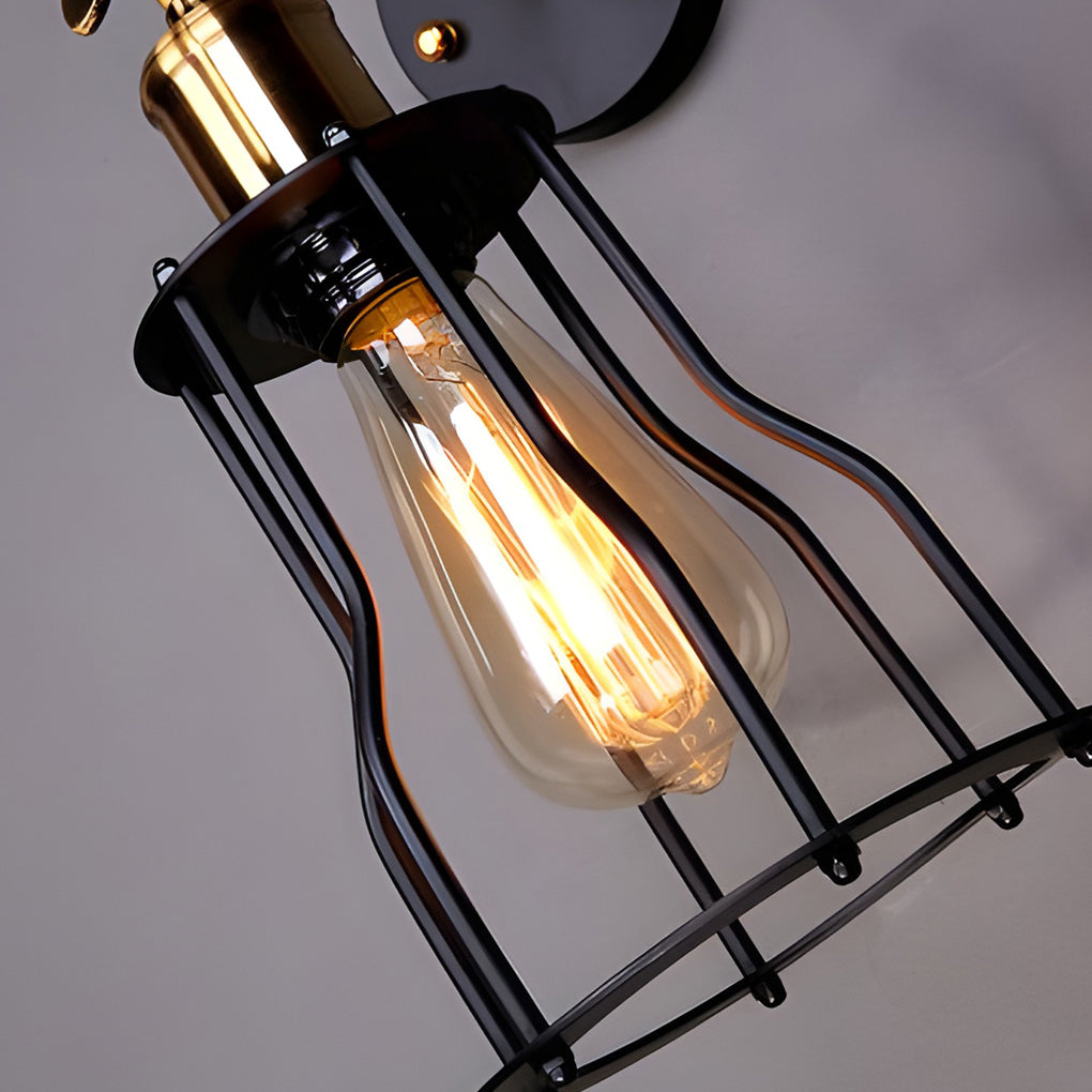 Adjustable Retro Iron E27 Waterproof Industrial Plug-In Wall Light, Plug-In Wall Sconce, detail 7