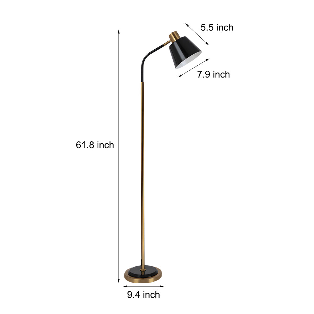 62-in Metal 1-Bulb Rotatable Reading Floor Light, Floor Lamp, detail 5