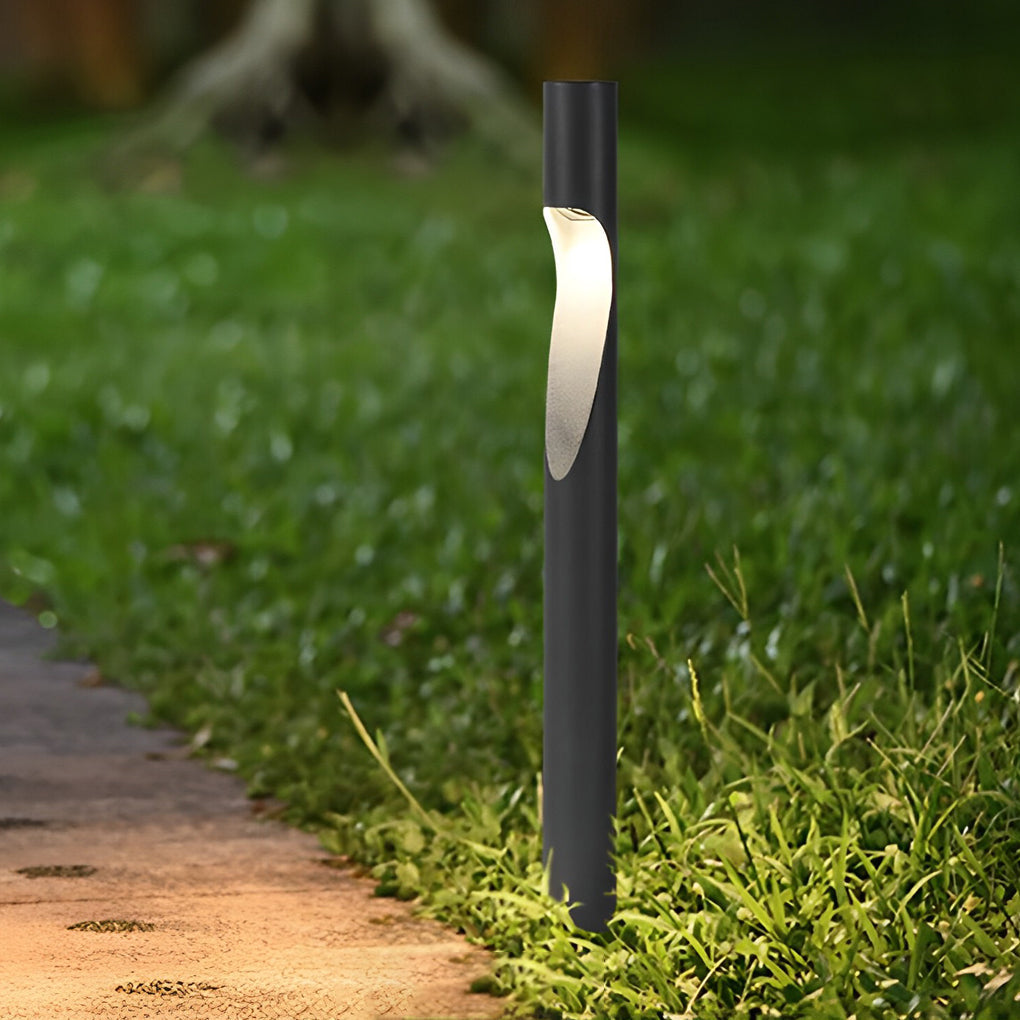 Circular Creative Waterproof LED 10W Gray Contemporary Exterior Light Pathway Lamp, Outdoor Wall Light, Stainless Steel, Dia 4.7in