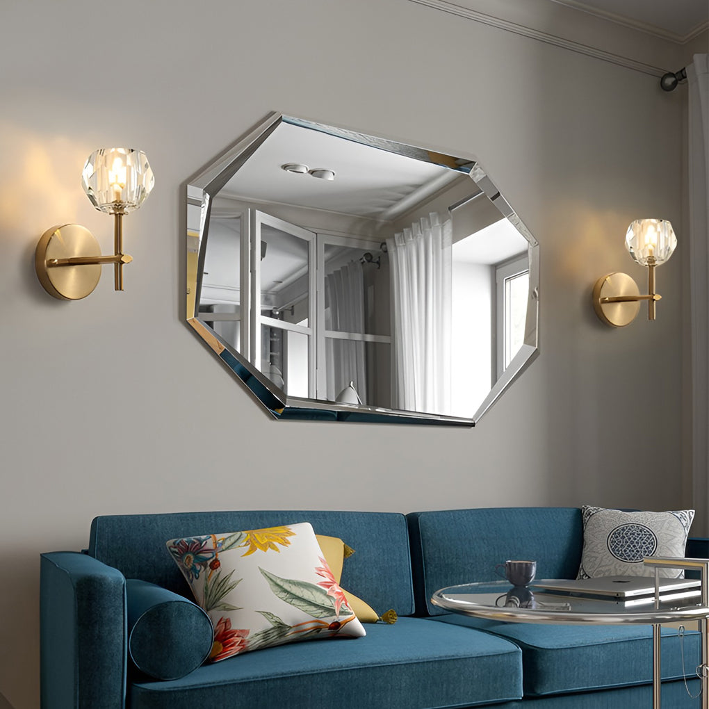 Ball-shaped LED Crystal Gold Postmodern Plug in Sconce Lighting Wall Light - 18" Copper, Plug-In Wall Sconce, detail 2