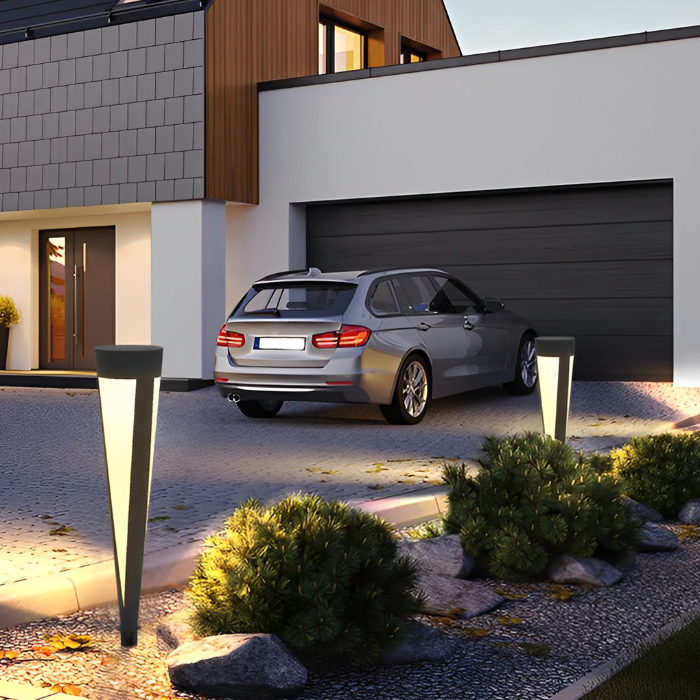 Circular Exterior Waterproof LED Gray Contemporary Solar Exterior Lights Lawn Lamp, Outdoor Wall Light, detail 7