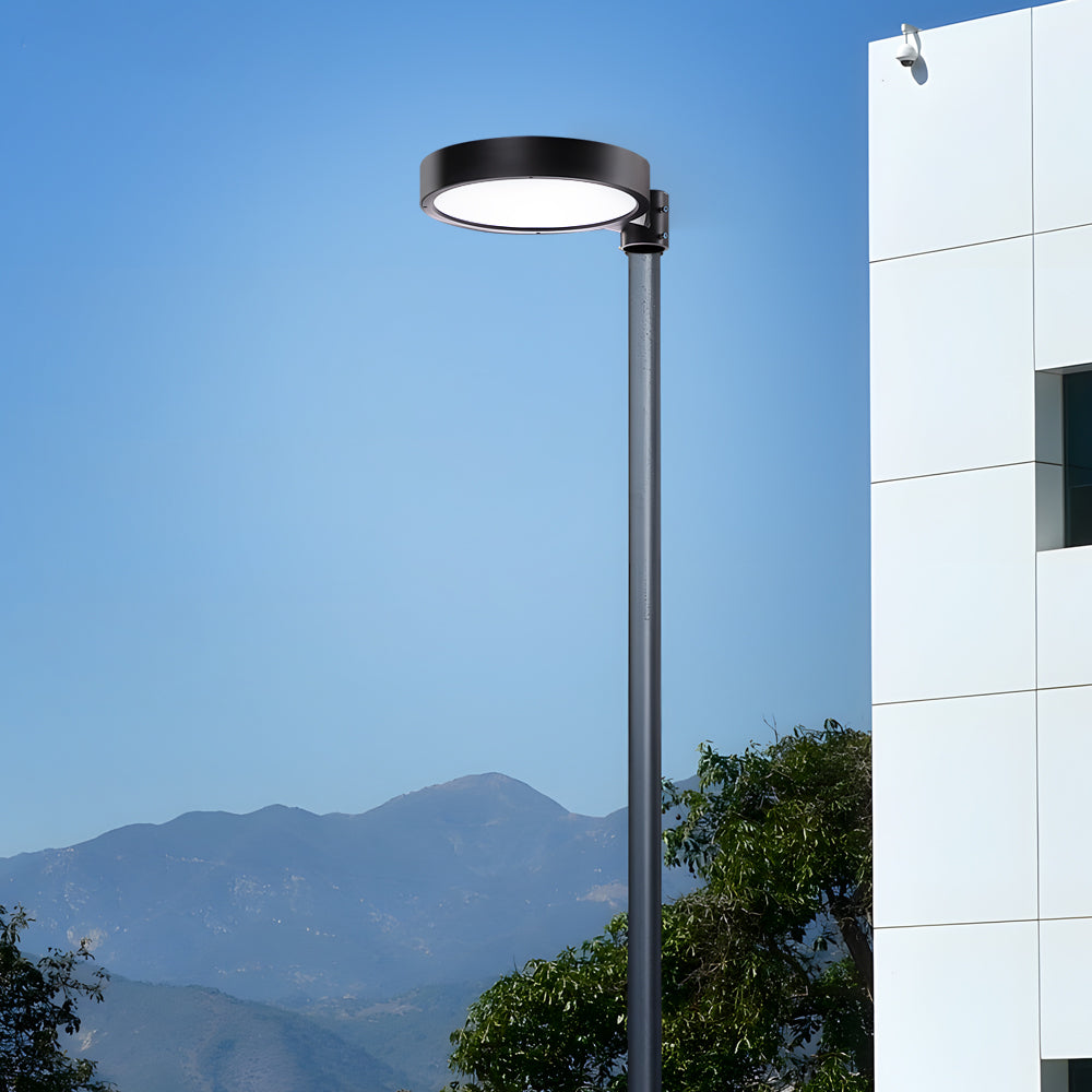 Circular Waterproof Smart Remote Control LED Solar Lamp Post Top Lights, Outdoor Wall Light, detail 2