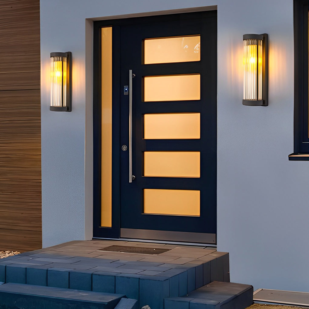 Creative Glass Waterproof LED Black Contemporary Solar Wall Light Exterior Lights, Hardwired Wall Sconce, detail 7