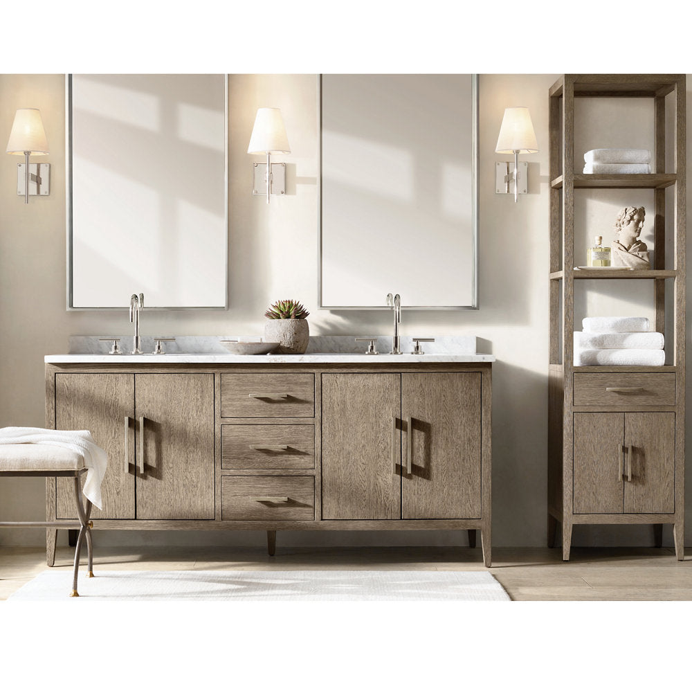 Fulham Linen Shade Wall Light, Bathroom Wall Sconce, detail 10