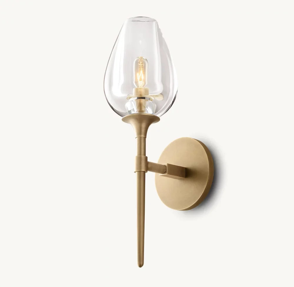 Tulip Single Wall Light, Bathroom Wall Sconce, detail 7