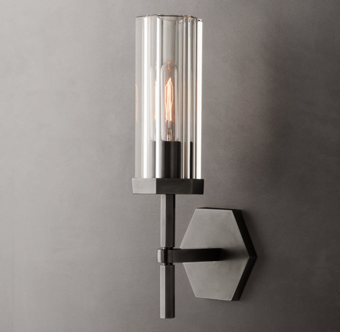 Lambeth Hexagonal Wall Light, Bathroom Wall Sconce, detail 15