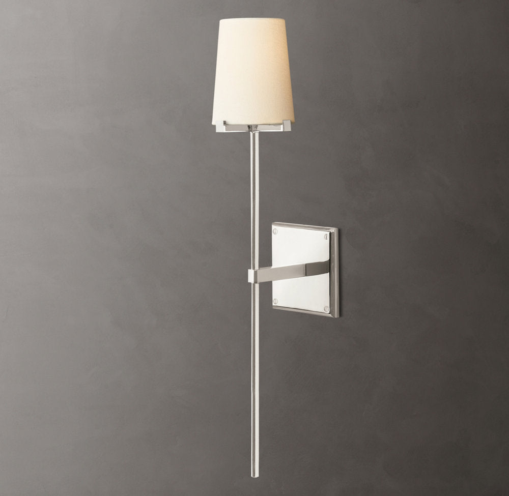 Pauillac Fabric Shade Torch Wall Light, Bedroom Wall Sconce, detail 2