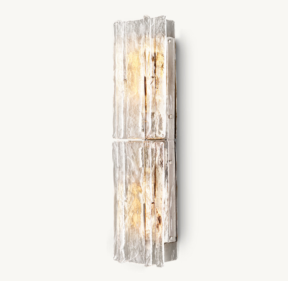 Lattice Clear Glass Wall Light 30", Bathroom Wall Sconce, detail 15