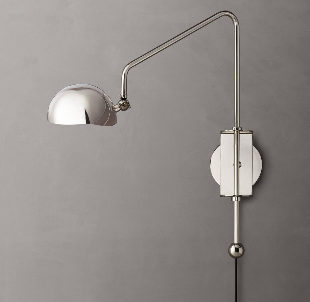 Convessi Swing-Arm Wall Light, Plug-In Wall Sconce, detail 13