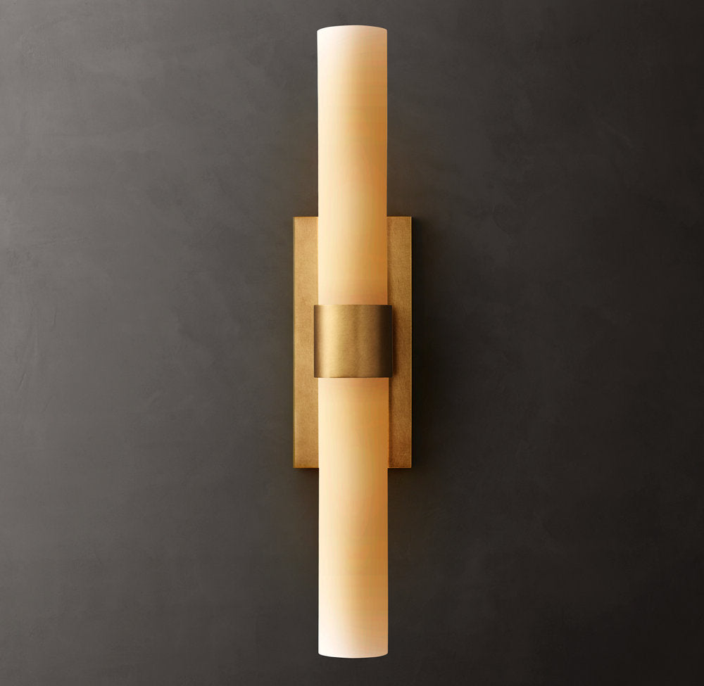 Ravelle Milk Glass Linear Wall Light, Bathroom Wall Sconce, detail 5