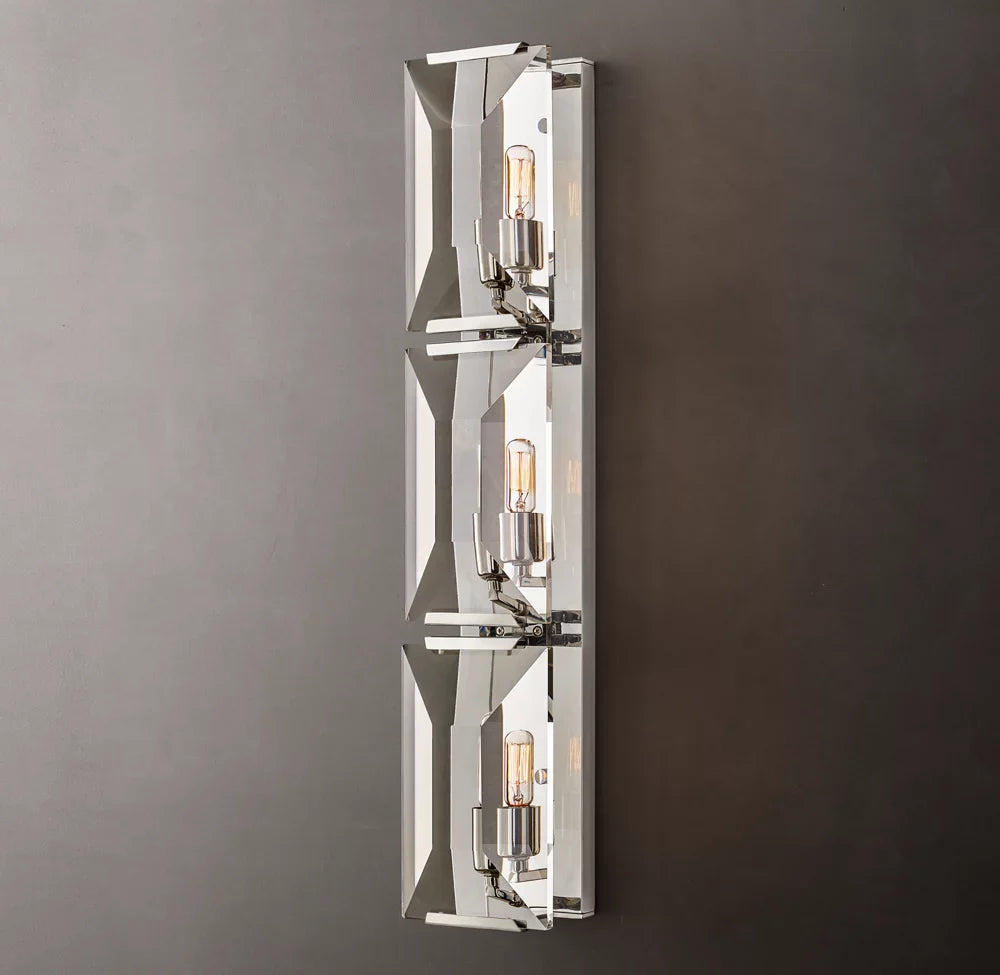 Harlow Crystal Triple Wall Light, Bedroom Wall Sconce, detail 13