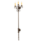 Palmira 3-Light 70.00" Classic Rust LED Wall Sconce front view