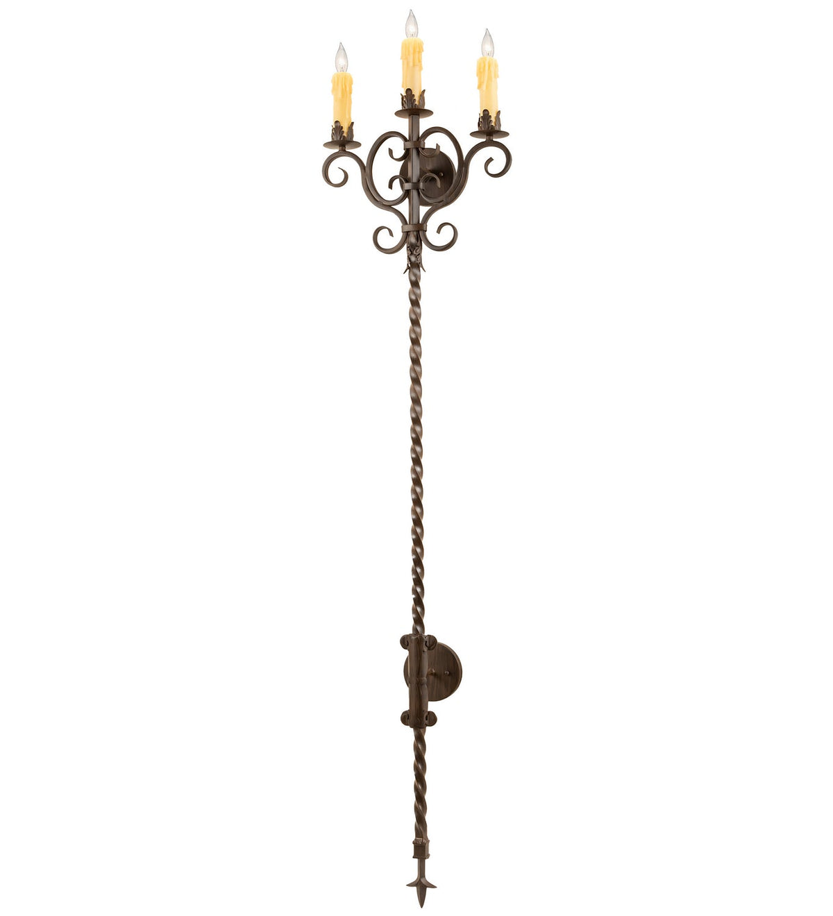 Palmira 3-Light 70.00" Classic Rust LED Wall Sconce front view