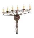 Almonte 6-Light 30.00" Classic Rust LED Wall Sconce front view