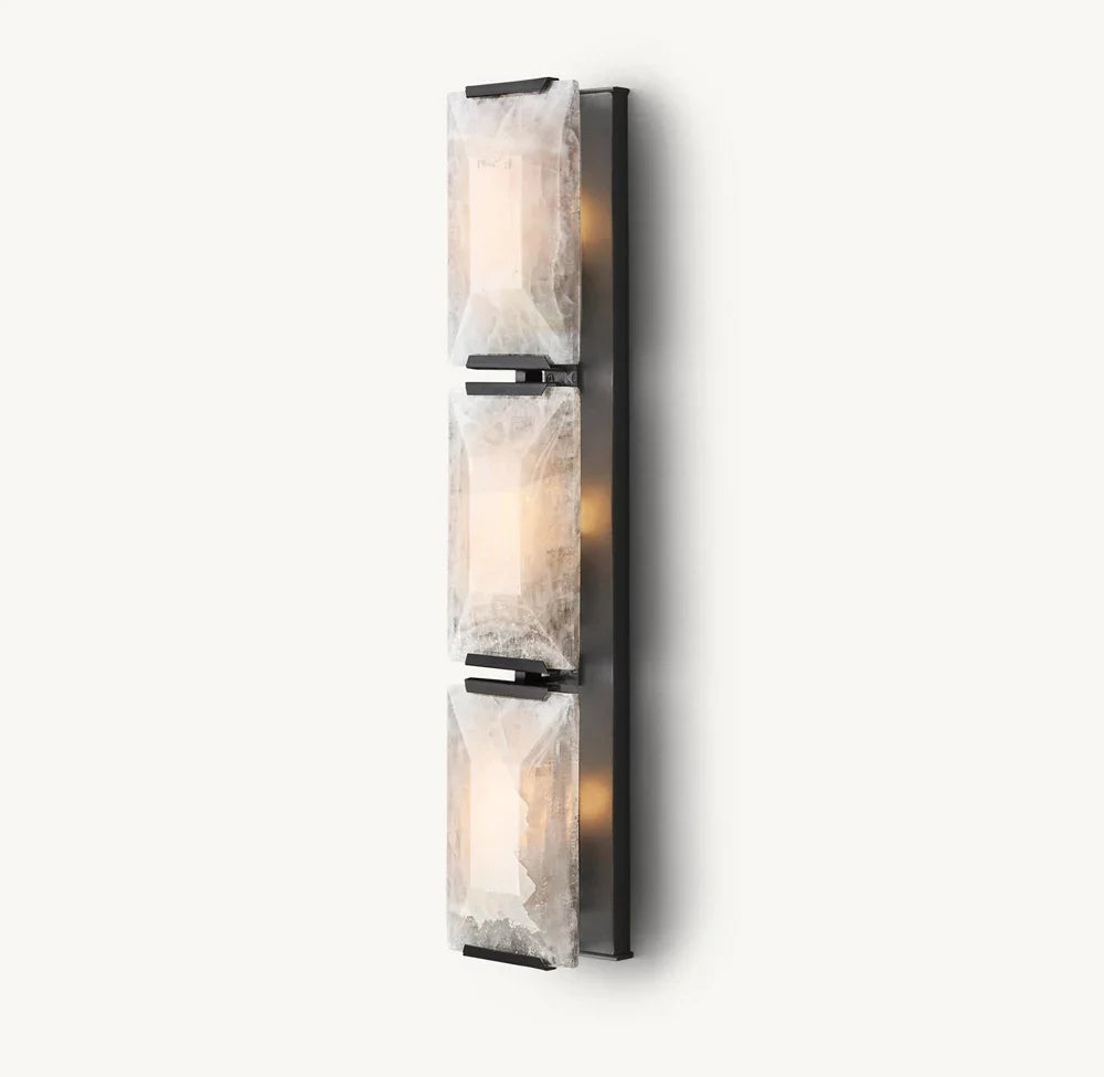 Harlow Calcite Triple Wall Light, Bedroom Wall Sconce, detail 11